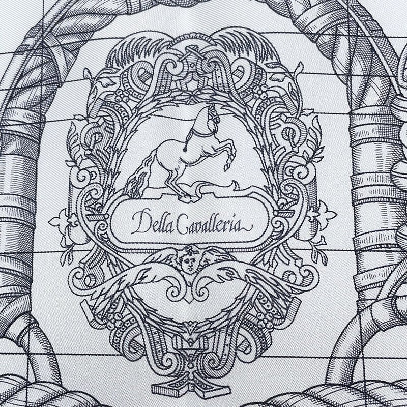 エルメス スカーフ カレ45 デラ カヴァレリア GAVROCHE DELLA CAVALLERIA SCARF シルク 黒 プチカレ