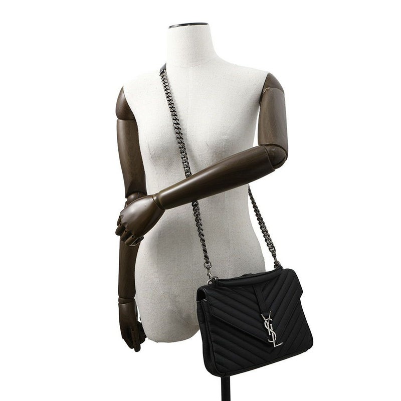 サンローランパリ ハンドバッグ カレッジ レザー 428056 SAINT LAURENT PARIS 2wayチェーンショルダーバッグ 黒
