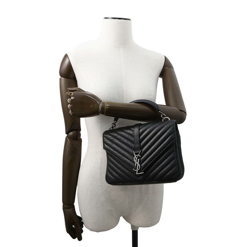 サンローランパリ ハンドバッグ カレッジ レザー 428056 SAINT LAURENT PARIS 2wayチェーンショルダーバッグ 黒