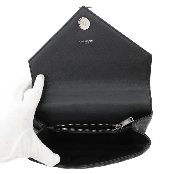 サンローランパリ ハンドバッグ カレッジ レザー 428056 SAINT LAURENT PARIS 2wayチェーンショルダーバッグ 黒