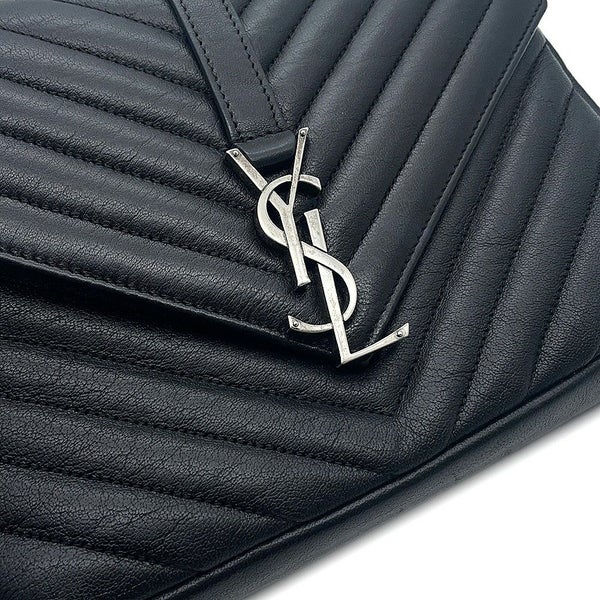 サンローランパリ ハンドバッグ カレッジ レザー 428056 SAINT LAURENT PARIS 2wayチェーンショルダーバッグ 黒