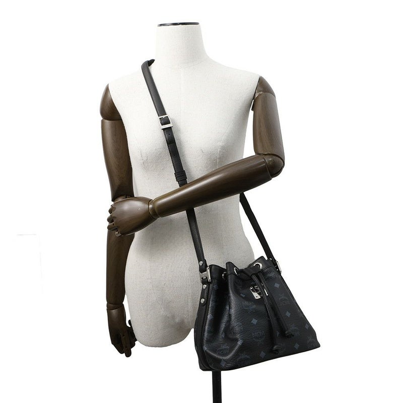 エムシーエム ショルダーバッグ ヴィセトス ロゴ レザー MCM バッグ ハンドバッグ 黒