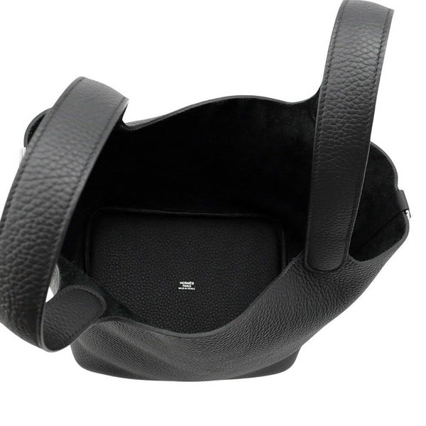 エルメス ハンドバッグ ピコタンロックMM ブラック/シルバー金具 トリヨンクレマンス K刻印 HERMES トートバッグ 黒