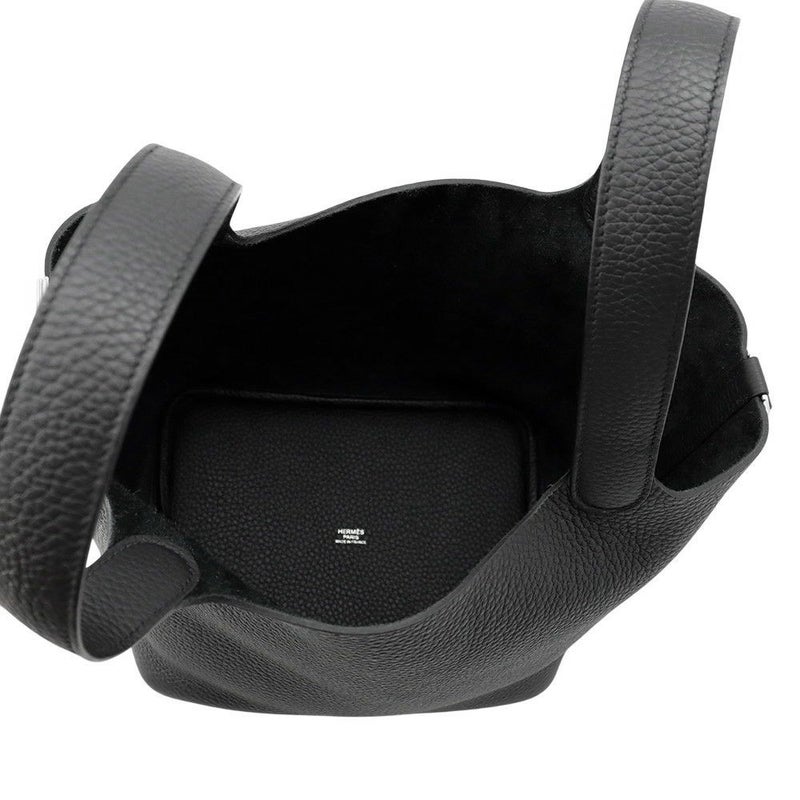 エルメス ハンドバッグ ピコタンロックMM ブラック/シルバー金具 トリヨンクレマンス K刻印 HERMES トートバッグ 黒