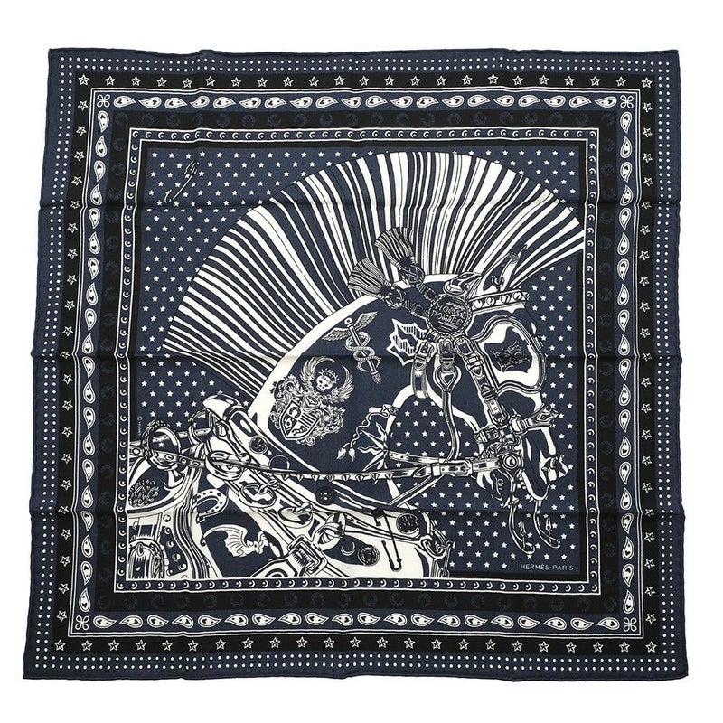 エルメス カレ65 シュヴァル・パンク・バンダナ CHEVAL PUNK BANDANA カシミヤ シルク HERMES