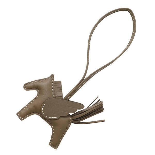 エルメス バッグチャーム ロデオ ペガサスPM エトゥープ ラムスキン W刻印 HERMES