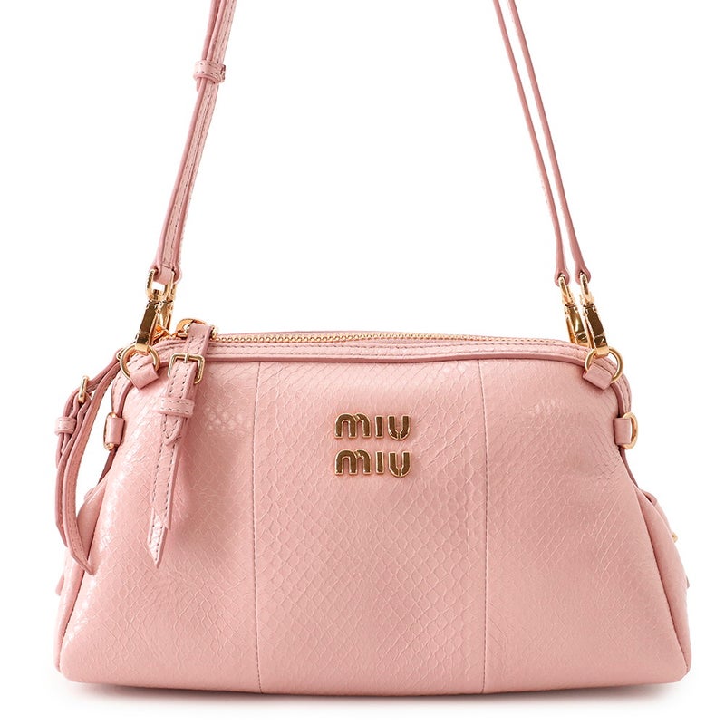 ミュウミュウ ショルダーバッグ パイソン/ナッパレザー 5ZH011 Miu Miu バッグ 2wayクラッチバッグ