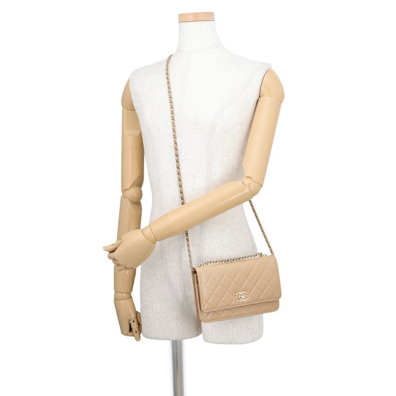 シャネル チェーンウォレット マトラッセ ココマーク ラムスキン A80982 CHANEL 財布