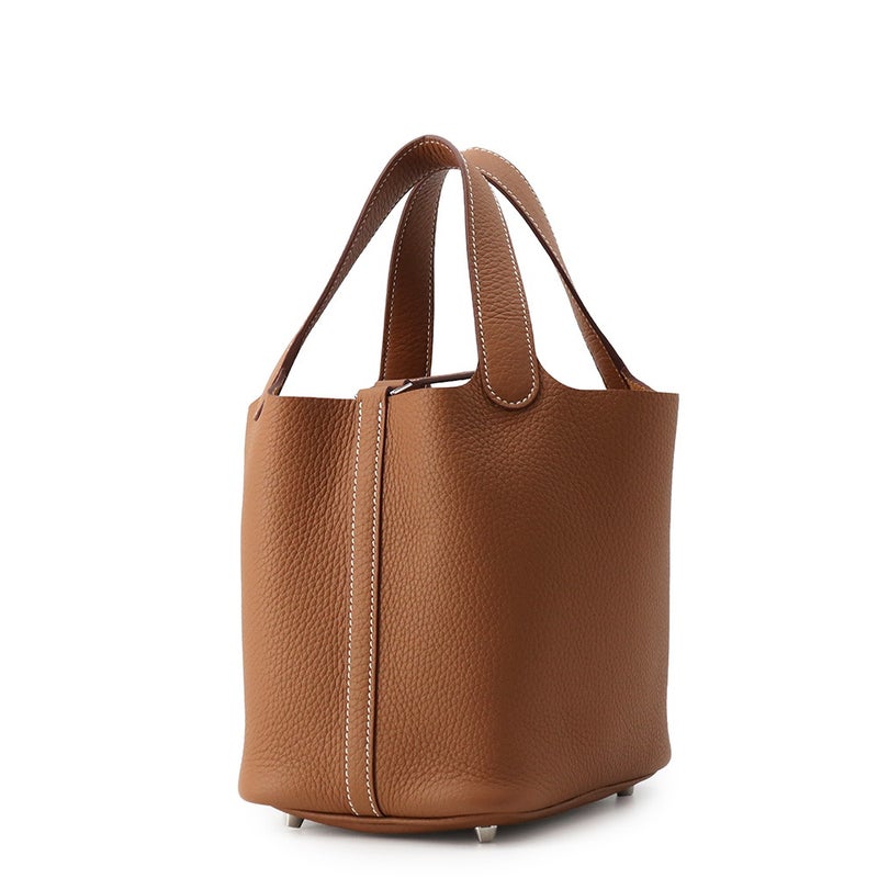 エルメス ハンドバッグ ピコタンロックPM ゴールド/シルバー金具 トリヨンクレマンス W刻印 HERMES