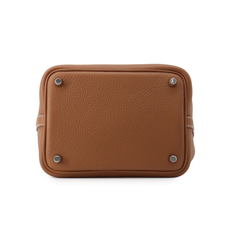 エルメス ハンドバッグ ピコタンロックPM ゴールド/シルバー金具 トリヨンクレマンス W刻印 HERMES