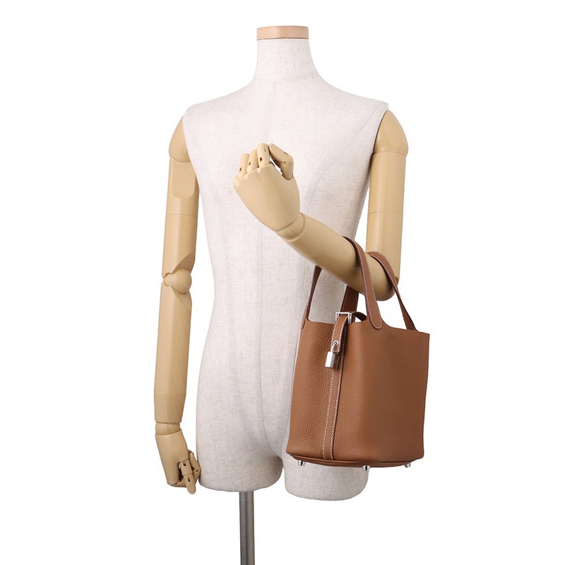エルメス ハンドバッグ ピコタンロックPM ゴールド/シルバー金具 トリヨンクレマンス W刻印 HERMES