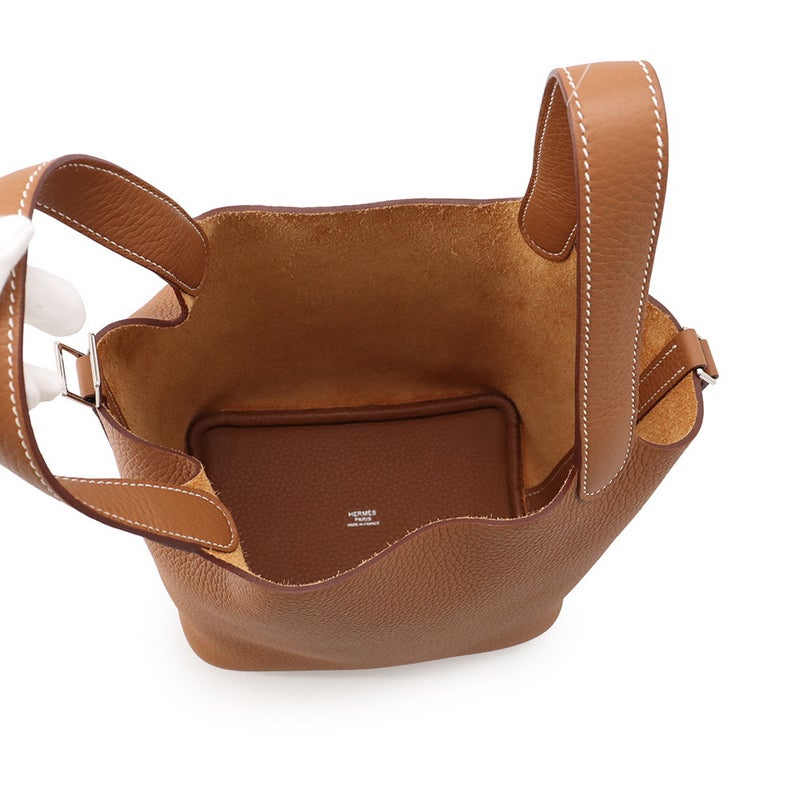 エルメス ハンドバッグ ピコタンロックPM ゴールド/シルバー金具 トリヨンクレマンス W刻印 HERMES