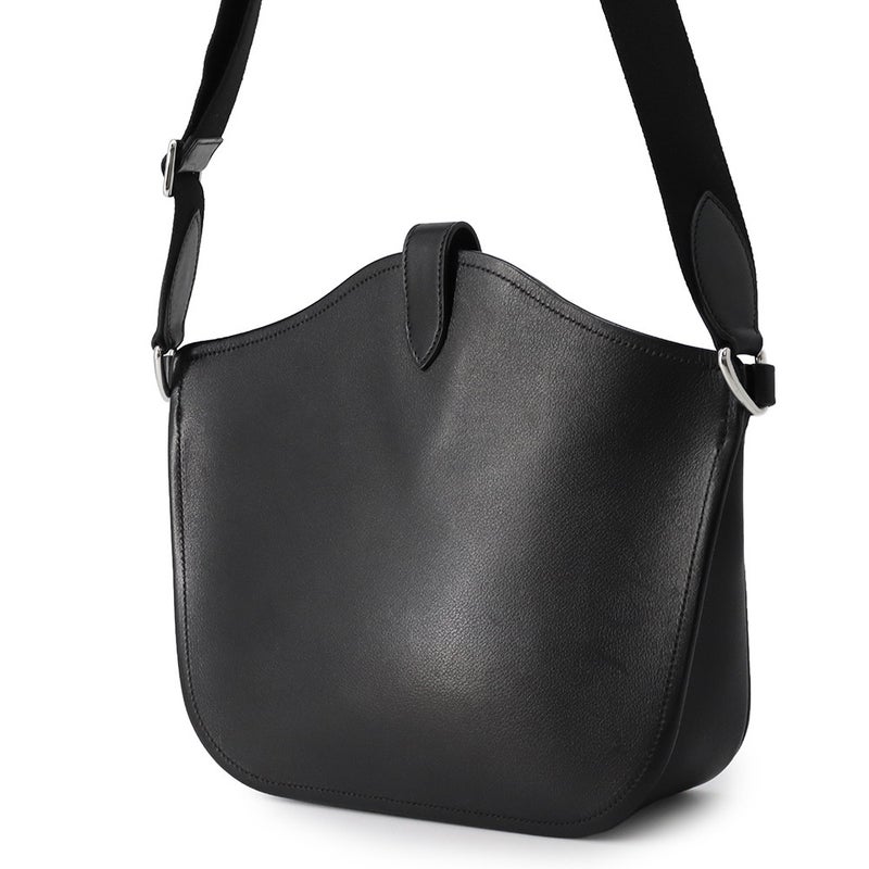 エルメス トートバッグ メッセンジャー アトラージュ ブラック/シルバー金具 エヴァーグレイン/キャンバス U刻印 HERMES 黒