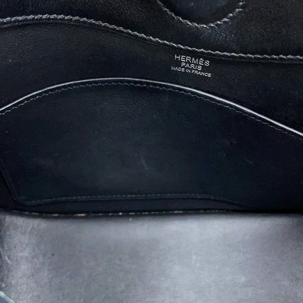 エルメス トートバッグ メッセンジャー アトラージュ ブラック/シルバー金具 エヴァーグレイン/キャンバス U刻印 HERMES 黒