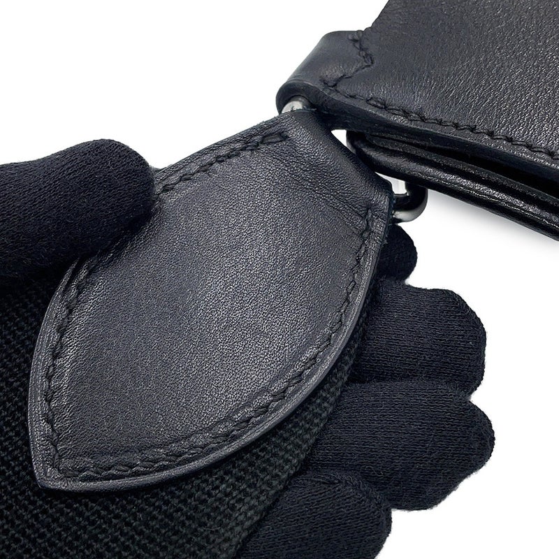 エルメス トートバッグ メッセンジャー アトラージュ ブラック/シルバー金具 エヴァーグレイン/キャンバス U刻印 HERMES 黒