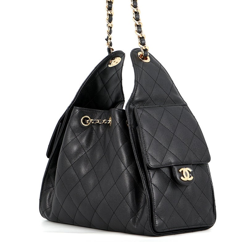 シャネル チェーンショルダーバッグ ココマーク CHANEL 25 スモール キャビアスキン AS5293 CHANEL 黒