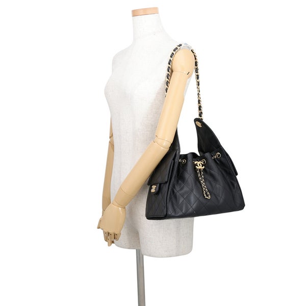 シャネル チェーンショルダーバッグ ココマーク CHANEL 25 スモール キャビアスキン AS5293 CHANEL 黒