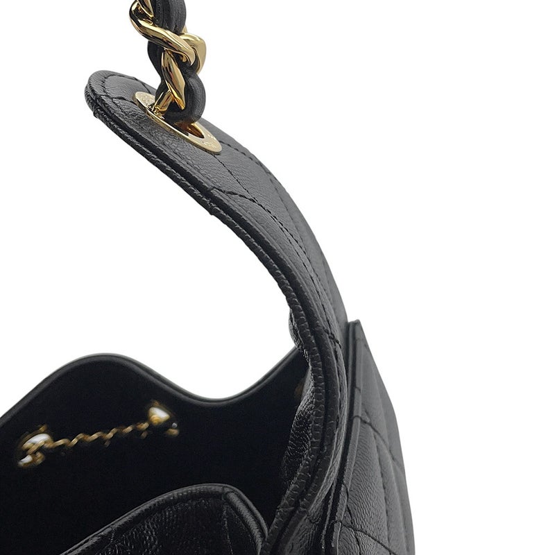 シャネル チェーンショルダーバッグ ココマーク CHANEL 25 スモール キャビアスキン AS5293 CHANEL 黒