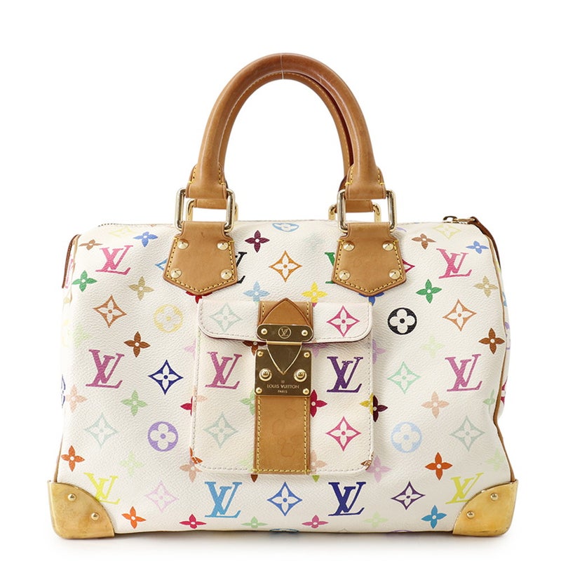 ルイヴィトン ハンドバッグ モノグラム・マルチカラー スピーディ30 M92643 LOUIS VUITTON ヴィトン バッグ 白