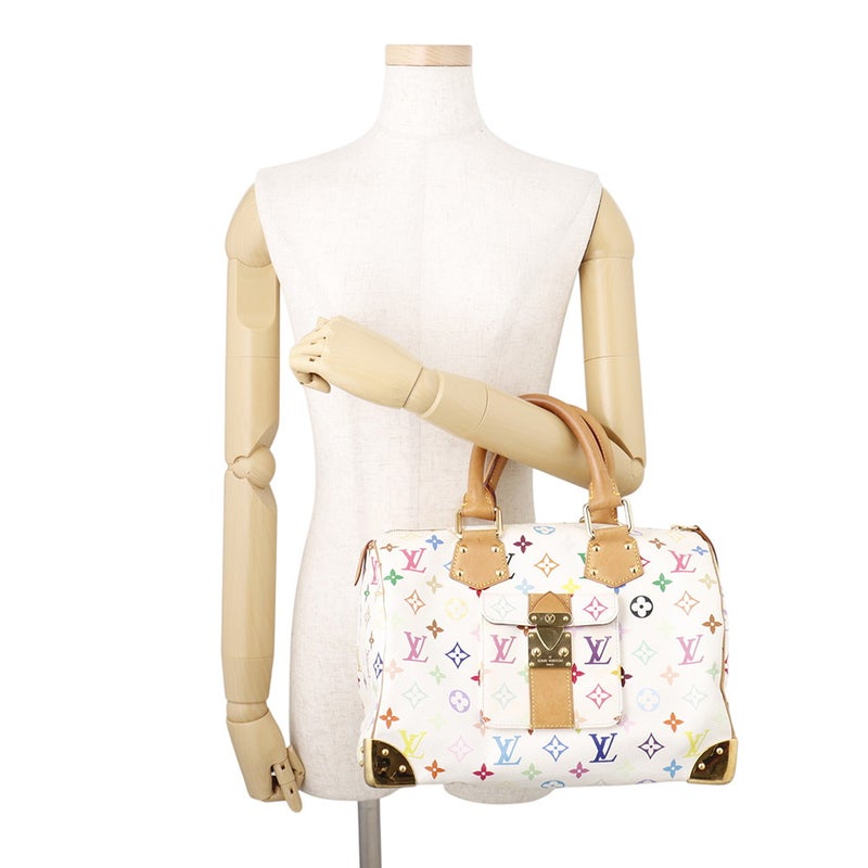 ルイヴィトン ハンドバッグ モノグラム・マルチカラー スピーディ30 M92643 LOUIS VUITTON ヴィトン バッグ 白