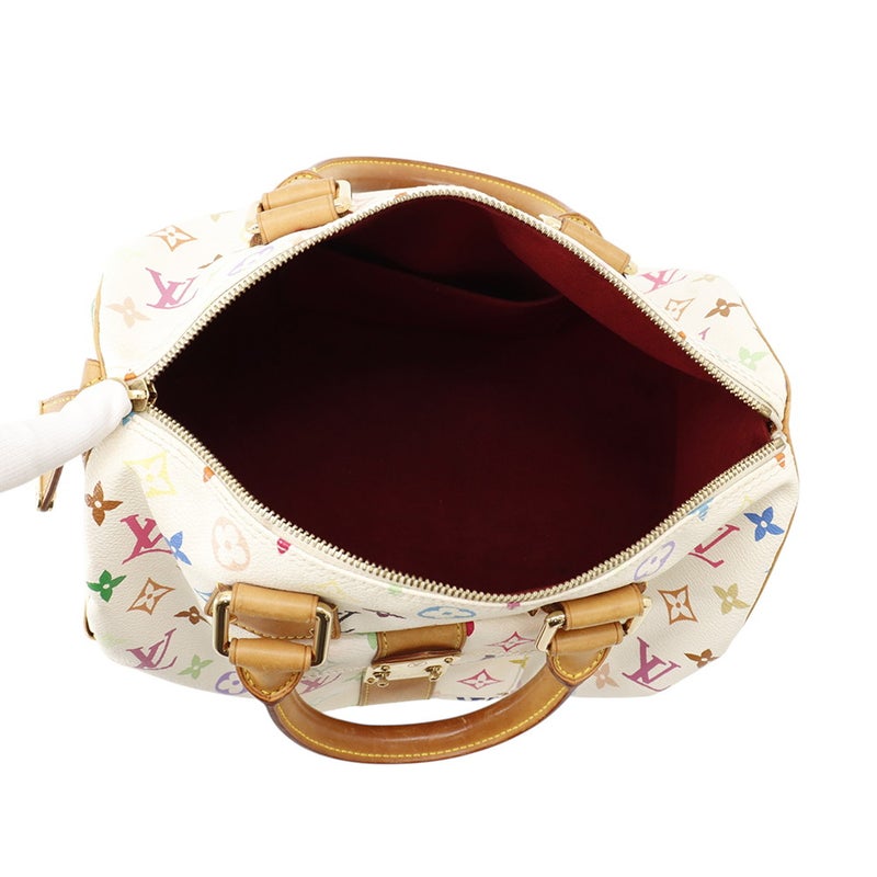 ルイヴィトン ハンドバッグ モノグラム・マルチカラー スピーディ30 M92643 LOUIS VUITTON ヴィトン バッグ 白