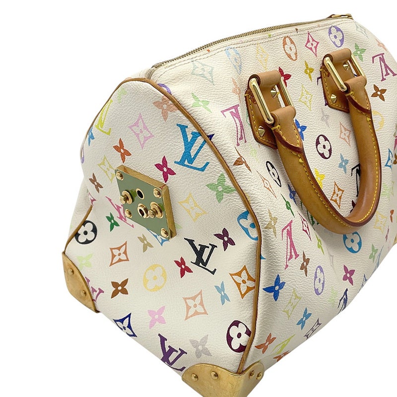 ルイヴィトン ハンドバッグ モノグラム・マルチカラー スピーディ30 M92643 LOUIS VUITTON ヴィトン バッグ 白