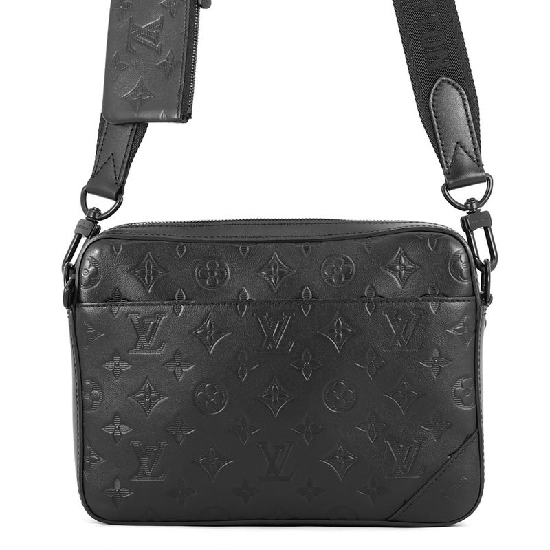 ルイヴィトン ショルダーバッグ モノグラム・シャドウ デュオ・メッセンジャー M69827 LOUIS VUITTON 黒 ブラック