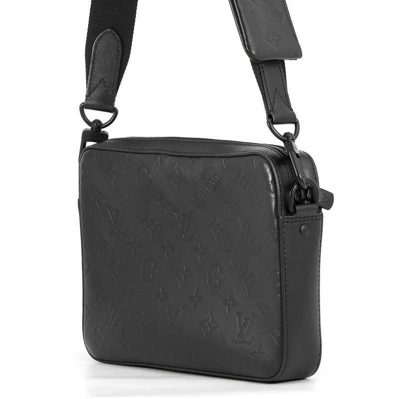 ルイヴィトン ショルダーバッグ モノグラム・シャドウ デュオ・メッセンジャー M69827 LOUIS VUITTON 黒 ブラック