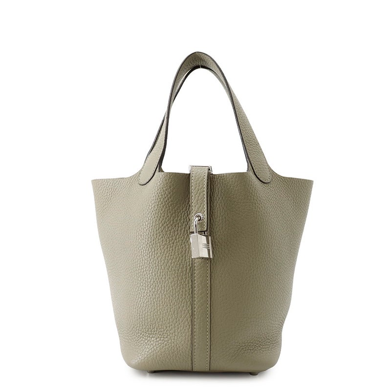 エルメス ハンドバッグ ピコタンロックPM セージ/シルバー金具 トリヨンクレマンス X刻印 HERMES トートバッグ