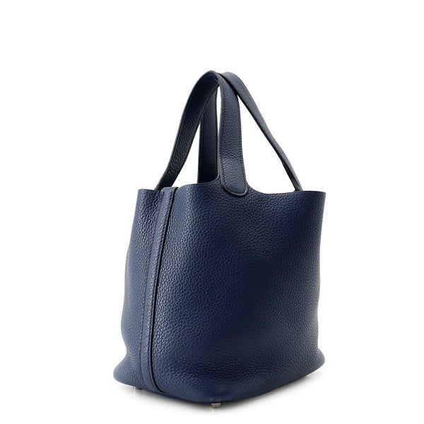 エルメス ハンドバッグ ピコタンロックPM ブルーサフィール/シルバー金具 トリヨンクレマンス □R刻印 HERMES トートバッグ