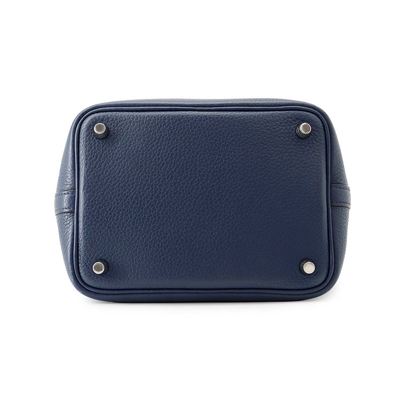 エルメス ハンドバッグ ピコタンロックPM ブルーサフィール/シルバー金具 トリヨンクレマンス □R刻印 HERMES トートバッグ