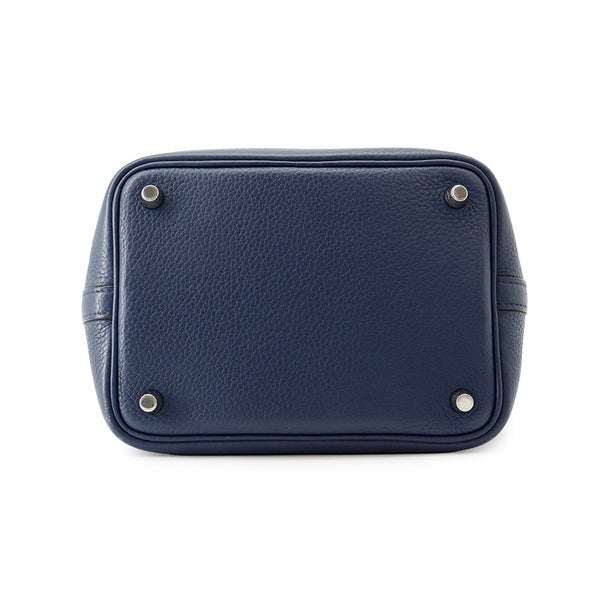 エルメス ハンドバッグ ピコタンロックPM ブルーサフィール/シルバー金具 トリヨンクレマンス □R刻印 HERMES トートバッグ