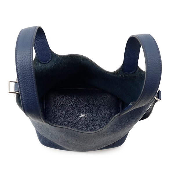 エルメス ハンドバッグ ピコタンロックPM ブルーサフィール/シルバー金具 トリヨンクレマンス □R刻印 HERMES トートバッグ