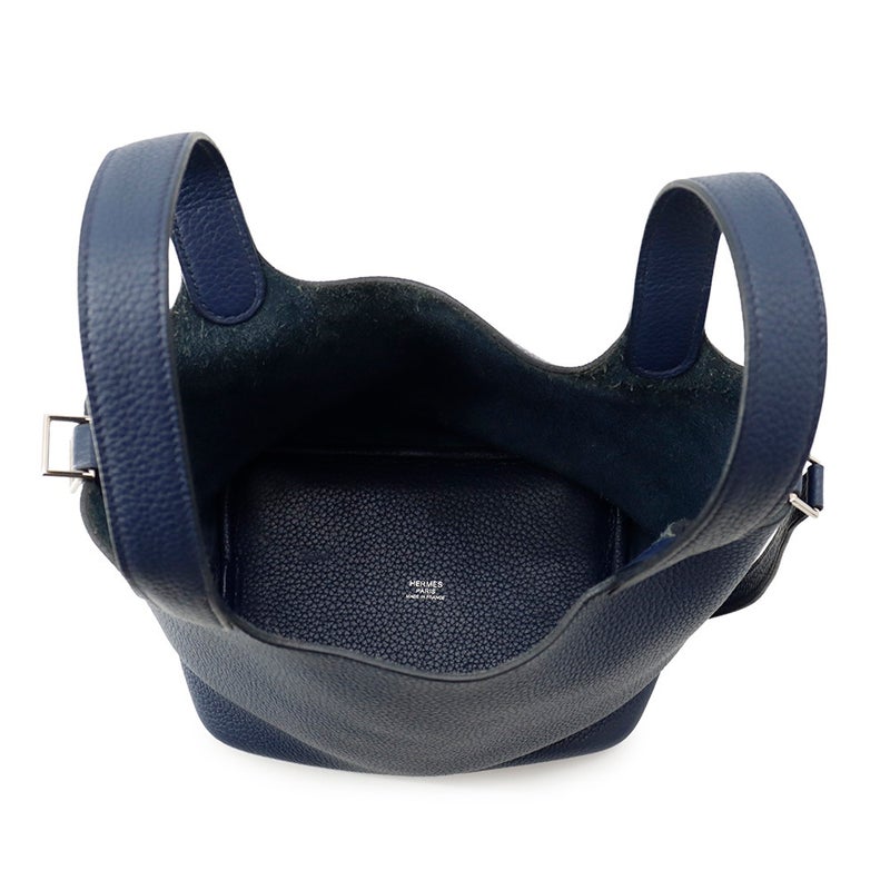 エルメス ハンドバッグ ピコタンロックPM ブルーサフィール/シルバー金具 トリヨンクレマンス □R刻印 HERMES トートバッグ
