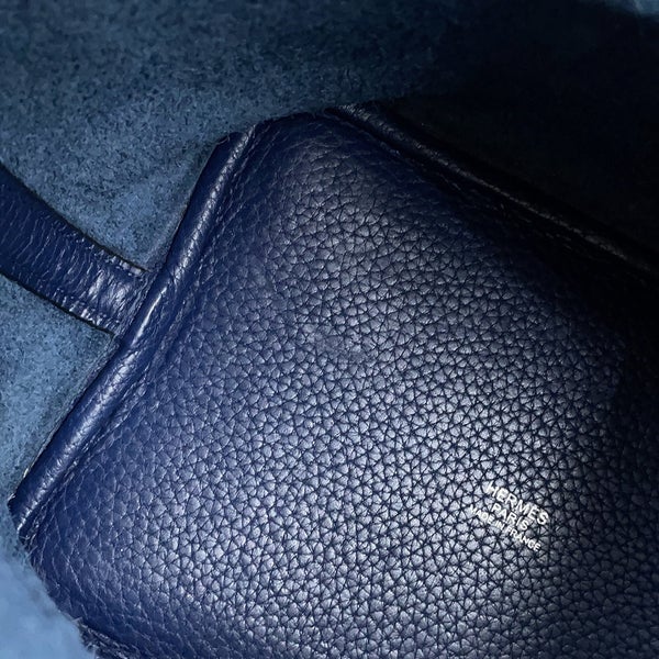 エルメス ハンドバッグ ピコタンロックPM ブルーサフィール/シルバー金具 トリヨンクレマンス □R刻印 HERMES トートバッグ