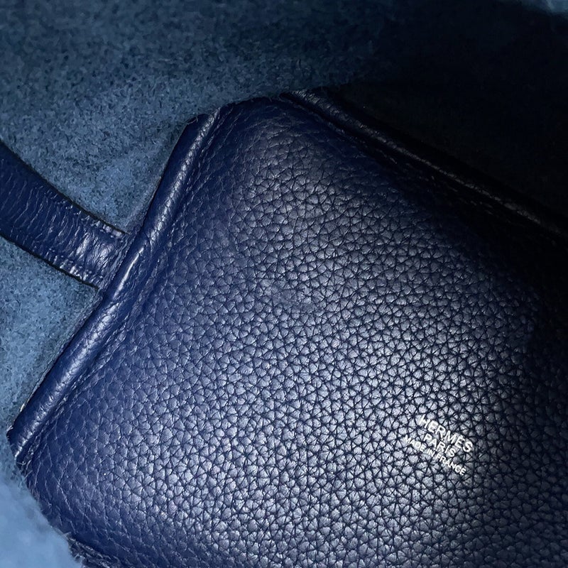 エルメス ハンドバッグ ピコタンロックPM ブルーサフィール/シルバー金具 トリヨンクレマンス □R刻印 HERMES トートバッグ