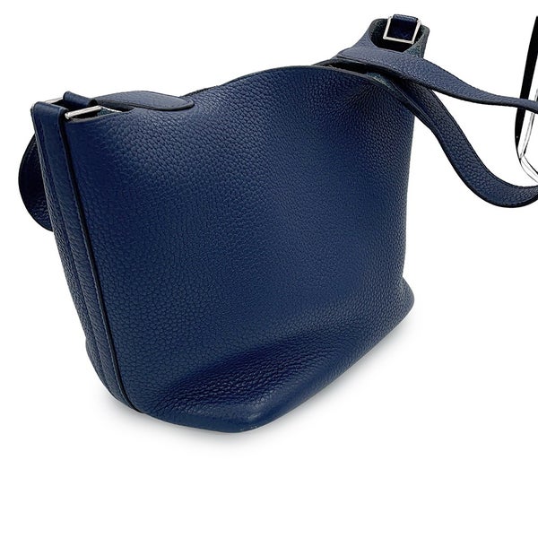 エルメス ハンドバッグ ピコタンロックPM ブルーサフィール/シルバー金具 トリヨンクレマンス □R刻印 HERMES トートバッグ