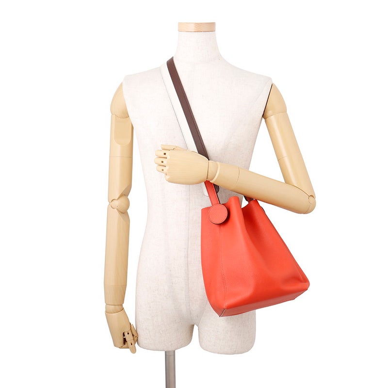 エルメス ショルダーバッグ リコル17 ルージュトマト/テール/ホワイト/シルバー金具 エバーカラー HERMES