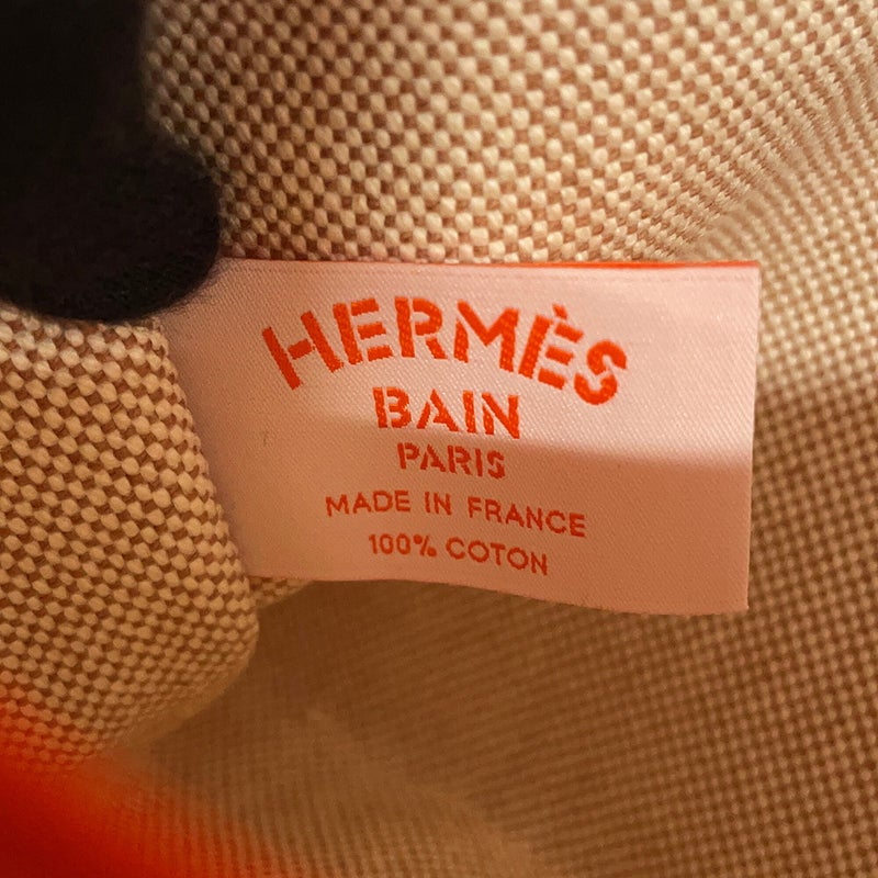 エルメス トートバッグ ピーチバッグ パームツリー カーキ/グロセイユ/シエル/シルバー金具 コットン HERMES