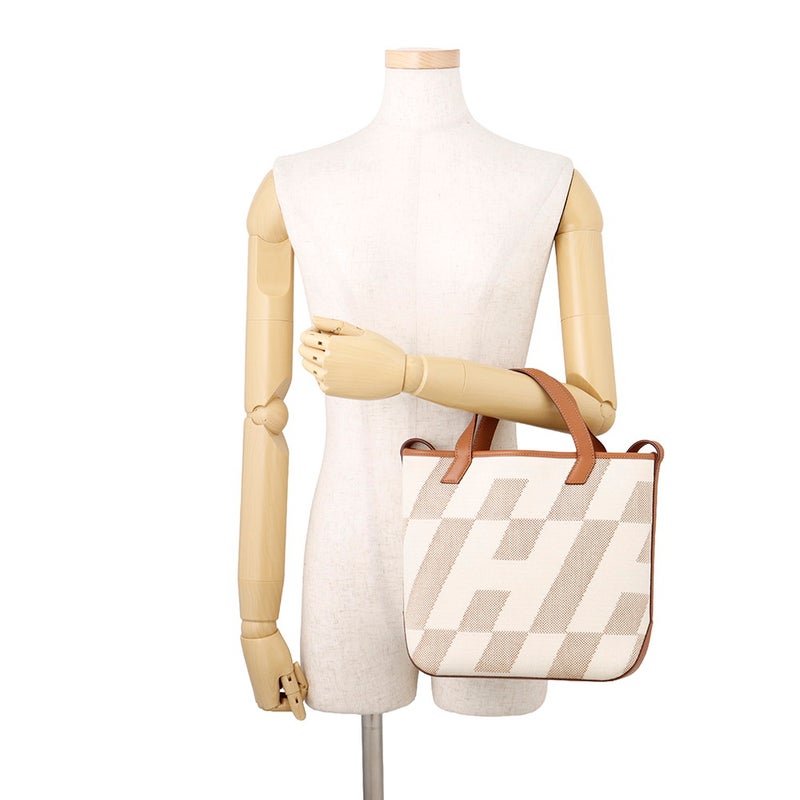エルメス トートバッグ HアンビエPM ゴールド スイフト/トワルアッシュ Z刻印 HERMES 2wayショルダー
