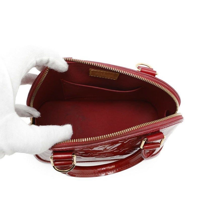 ルイヴィトン ハンドバッグ モノグラム・ヴェルニ アルマBB M91606 LOUIS VUITTON 2way レッド