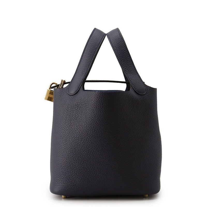 エルメス ハンドバッグ ピコタンロックPM ブルーニュイ/ゴールド金具 トリヨンクレマンス K刻印