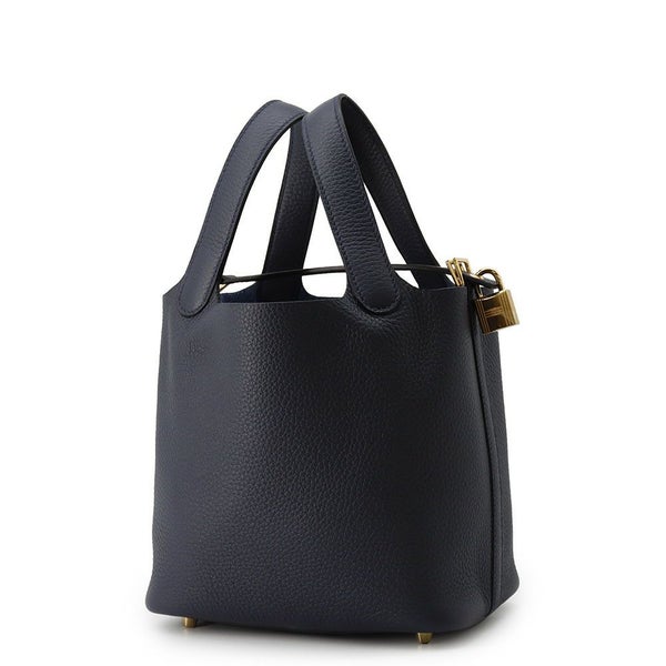 エルメス ハンドバッグ ピコタンロックPM ブルーニュイ/ゴールド金具 トリヨンクレマンス K刻印