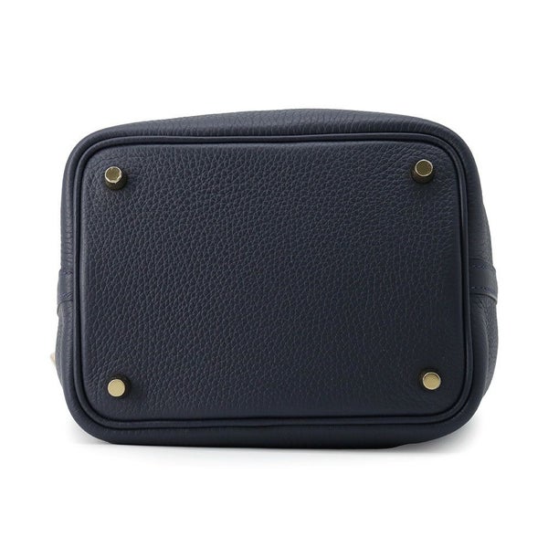 エルメス ハンドバッグ ピコタンロックPM ブルーニュイ/ゴールド金具 トリヨンクレマンス K刻印