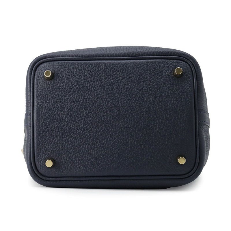 エルメス ハンドバッグ ピコタンロックPM ブルーニュイ/ゴールド金具 トリヨンクレマンス K刻印