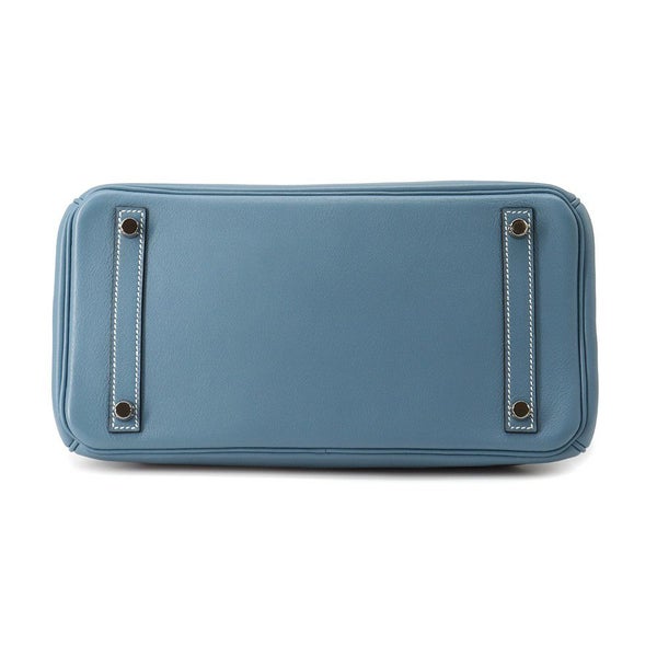 エルメス バーキン30 ブルージーン/シルバー金具 スイフト □L刻印 HERMES Birkin ハンドバッグ