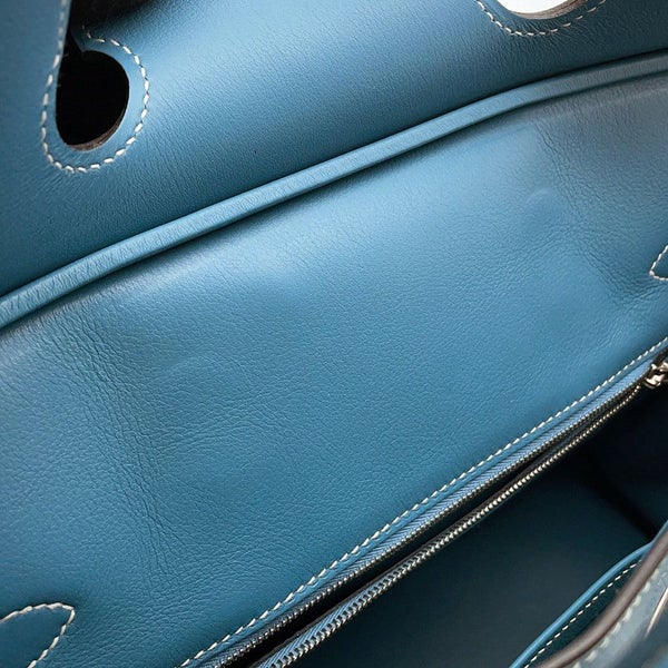 エルメス バーキン30 ブルージーン/シルバー金具 スイフト □L刻印 HERMES Birkin ハンドバッグ