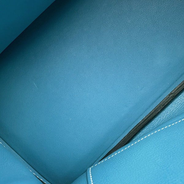 エルメス バーキン30 ブルージーン/シルバー金具 スイフト □L刻印 HERMES Birkin ハンドバッグ