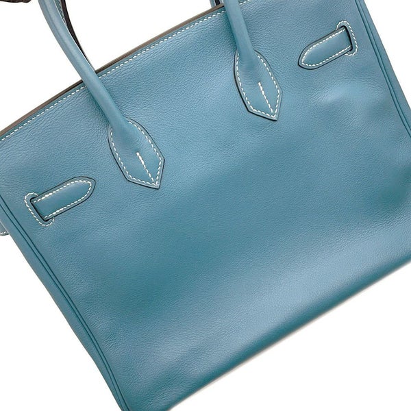 エルメス バーキン30 ブルージーン/シルバー金具 スイフト □L刻印 HERMES Birkin ハンドバッグ