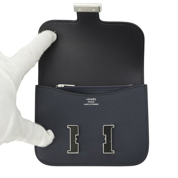 エルメス 財布 コンスタンス スリム ブルーインディゴ/シルバー金具/ラッカー金具 エプソン B刻印 HERMES 財布
